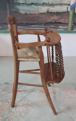 New Pamono Antique Ash Wood Children's High Chair