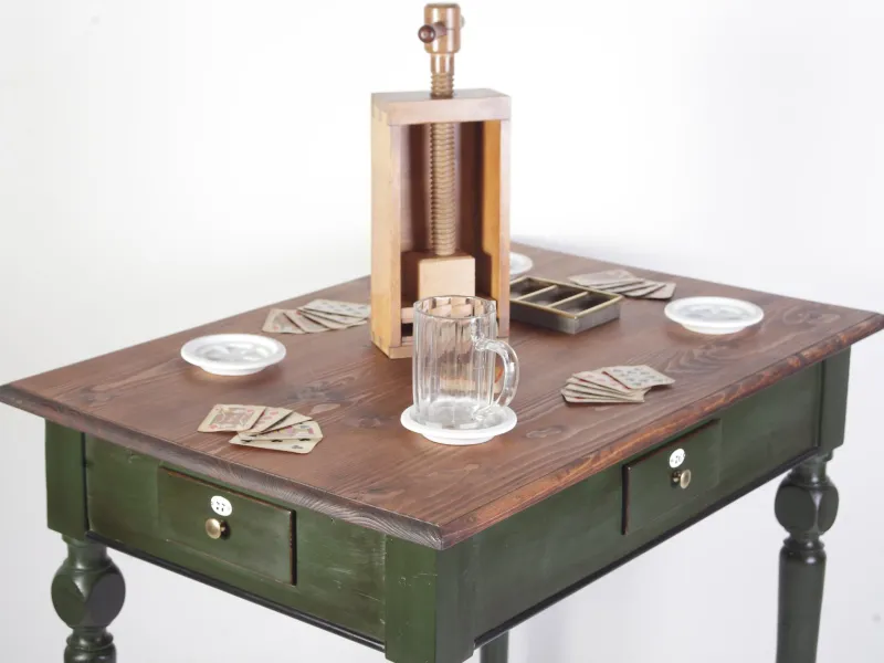 Best Pamono Antique Austrian Folk Card Table, 1900s
