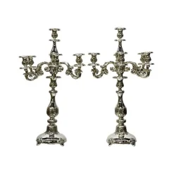 Outlet Pamono Antique Austro-Hungarian Empire Silver Candelabras, Set of 2