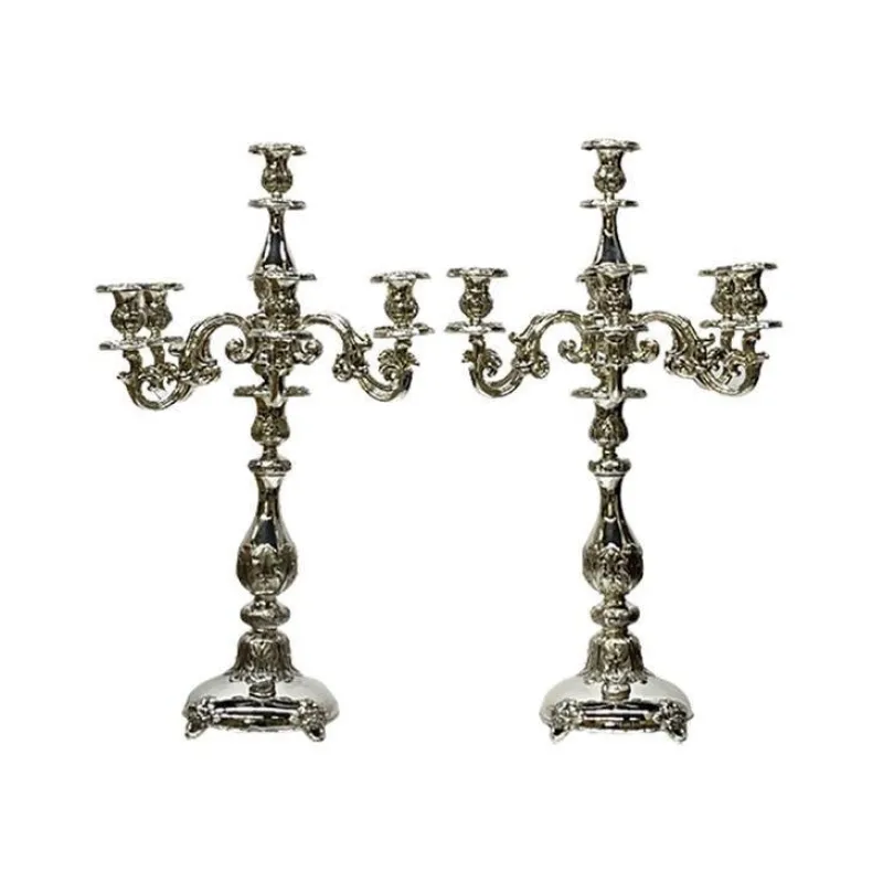 Outlet Pamono Antique Austro-Hungarian Empire Silver Candelabras, Set of 2