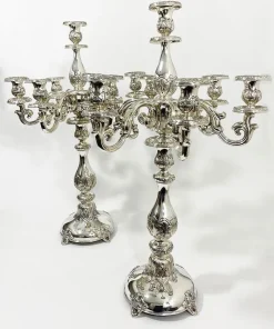 Outlet Pamono Antique Austro-Hungarian Empire Silver Candelabras, Set of 2