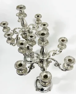 Outlet Pamono Antique Austro-Hungarian Empire Silver Candelabras, Set of 2
