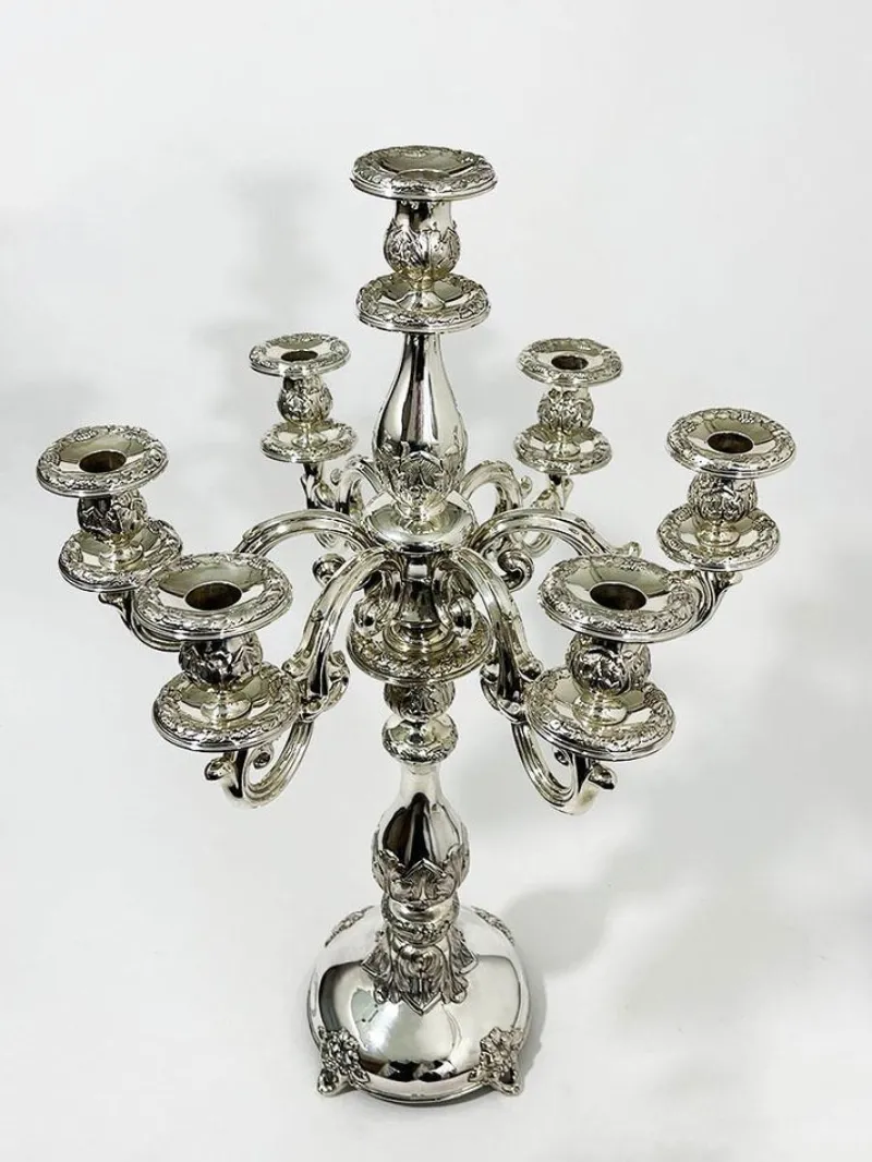 Outlet Pamono Antique Austro-Hungarian Empire Silver Candelabras, Set of 2