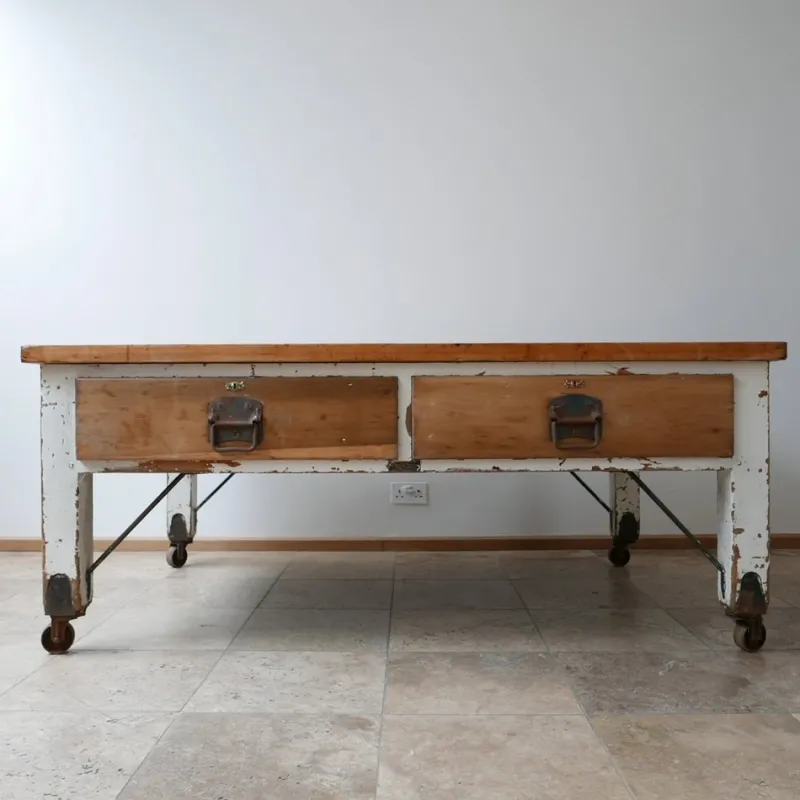 Pamono Antique Bakers Prep Table in Wood> Worktables & Workbenches