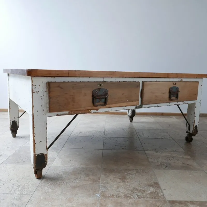 Pamono Antique Bakers Prep Table in Wood> Worktables & Workbenches