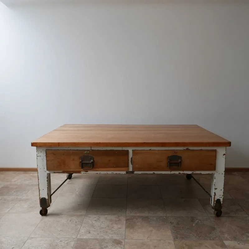 Pamono Antique Bakers Prep Table in Wood> Worktables & Workbenches
