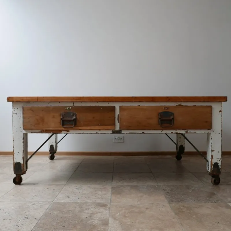 Pamono Antique Bakers Prep Table in Wood> Worktables & Workbenches