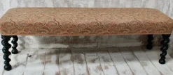 Pamono Antique Barley Twist Bench in Oak, 1880> Benches
