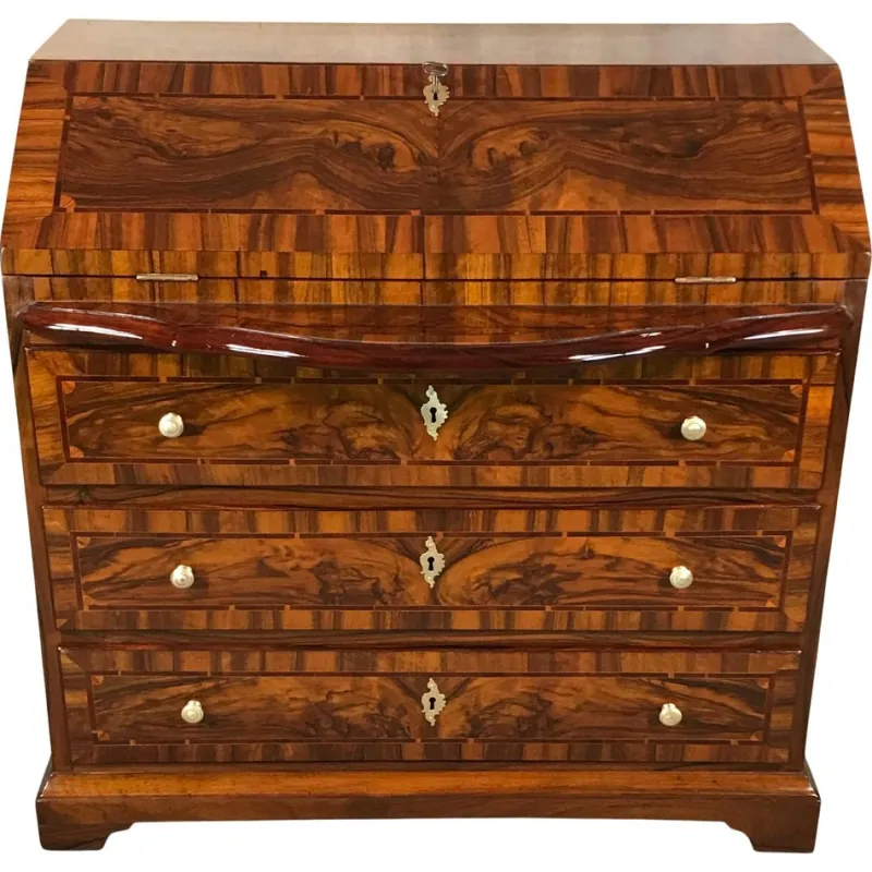 Pamono Antique Baroque Walnut Secretary, Germany, 1750s> Secretaires