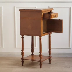 Pamono Antique Bedside Table with Marble Top and Marble Lining, 1890s> Nightstands