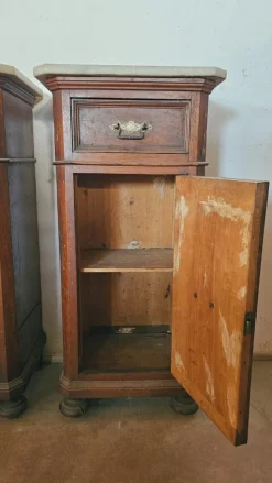 Pamono Antique Bedside Tables, 1890s, Set of 2><noscript><img width=