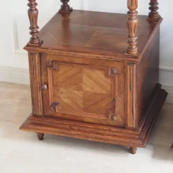 Pamono Antique Bedside Tables with Marble Tops and Columns, 1890, Set of 2