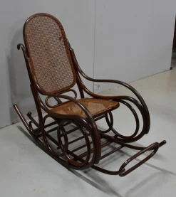 New Pamono Antique Beech Rocking Chair, 1900s