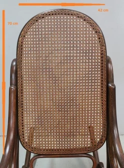 New Pamono Antique Beech Rocking Chair, 1900s