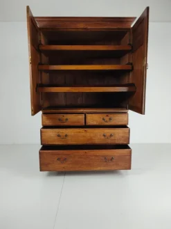 Clearance Pamono Antique Berners Street Linen Press Cabinet in Light Oak from Howard & Son's, 1800s