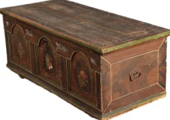 Outlet Pamono Antique Bevelled Softwood Chest, 1900