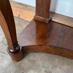 Clearance Pamono Antique Biedermeier Console in Walnut & Marble