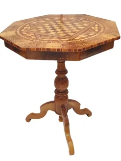 Pamono Antique Biedermeier Marquetry Chess Table, 1800s><noscript><img width=