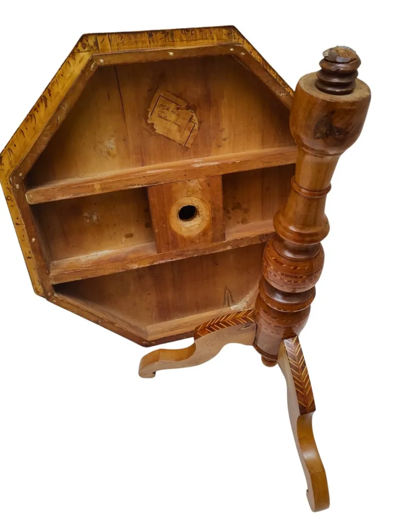 Pamono Antique Biedermeier Marquetry Chess Table, 1800s> Game Tables