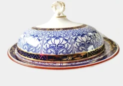 Pamono Antique Blue Lily Series Butter Dish from Royal Worcester, 1881> Dinnerware Accessories