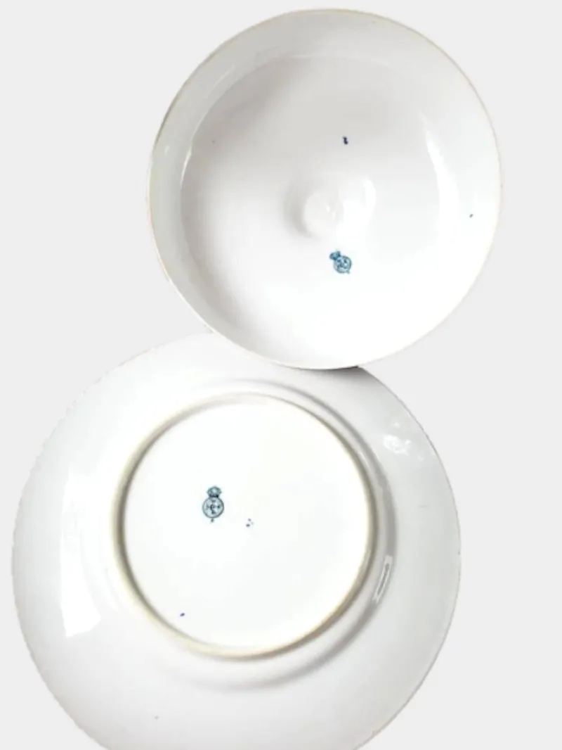 Pamono Antique Blue Lily Series Butter Dish from Royal Worcester, 1881> Dinnerware Accessories