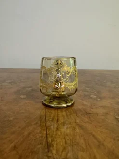 Online Pamono Antique Bohemian Glass Punch Bowl Set, 1900, Set of 12