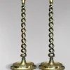 Best Pamono Antique Brass Barley Twist Candlesticks, 1880, Set of 2