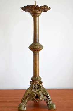 Clearance Pamono Antique Brass Candlestick, 1880s