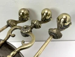 Online Pamono Antique Brass Fire Tools with Eagle Claws, Late 19th Century, Set of 5