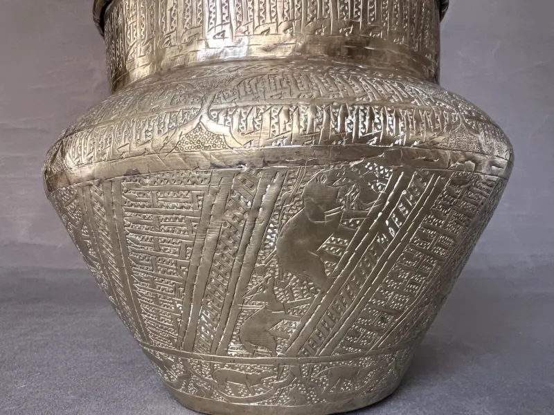 Pamono Antique Brass Planter with Animal Motifs> Planters And Jardiniere