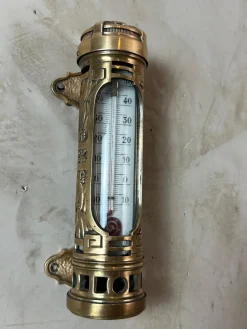 Clearance Pamono Antique Brass Thermometer, 1900s