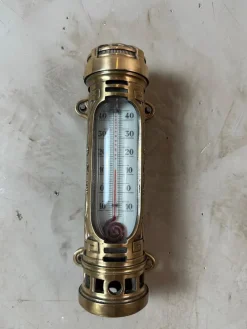 Clearance Pamono Antique Brass Thermometer, 1900s