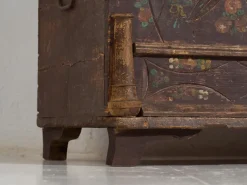 Pamono Antique Bridal Chest with Carved Vegetal Decoration, 1820s> Trunks Crates & Baskets