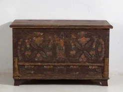 Pamono Antique Bridal Chest with Carved Vegetal Decoration, 1820s><noscript><img width=