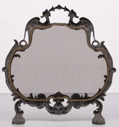 Pamono Antique Bronze Firescreen, England, 1880s