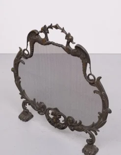 Pamono Antique Bronze Firescreen, England, 1880s