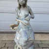 Pamono Antique Bronze Fountain Statue of Woman with Water Jug> Garden Accessories