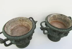 Pamono Antique Bronze Warwick Albani Planters from CD, Set of 2><noscript><img width=