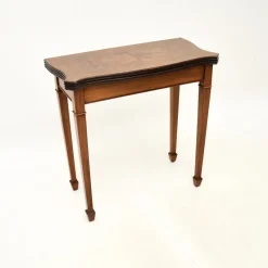Pamono Antique Burr Walnut Console Table, 1950s> Game Tables