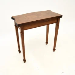 Pamono Antique Burr Walnut Console Table, 1950s><noscript><img width=