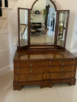 Pamono Antique Burr Walnut Dressing Table, 1920><noscript><img width=