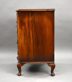 Pamono Antique Burr Walnut Serpentine Chest of Drawers, 1920s