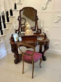 Pamono Antique Carved Mahogany Dressing Table, 1860s><noscript><img width=