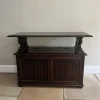 Hot Pamono Antique Carved Oak Monks Bench, 1920s