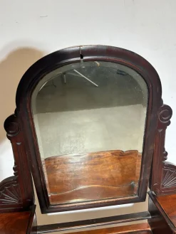 Pamono Antique Carved Wooden Vanity Table with Mirror><noscript><img width=