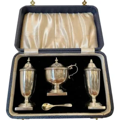 Outlet Pamono Antique Cased Sterling Silver Condiment Set, Set of 4