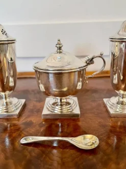 Outlet Pamono Antique Cased Sterling Silver Condiment Set, Set of 4