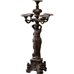 Pamono Antique Cast Iron Outdoor Candelabra Sculpture, 1890s> Garden Lighting