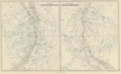 Pamono Antique Celestial Charts of the Northern and Southern Hemispheres, 1884><noscript><img width=