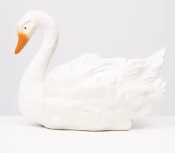 Pamono Antique Ceramic Swan Jardiniere from Capodimonte, 1880> Planters And Jardiniere